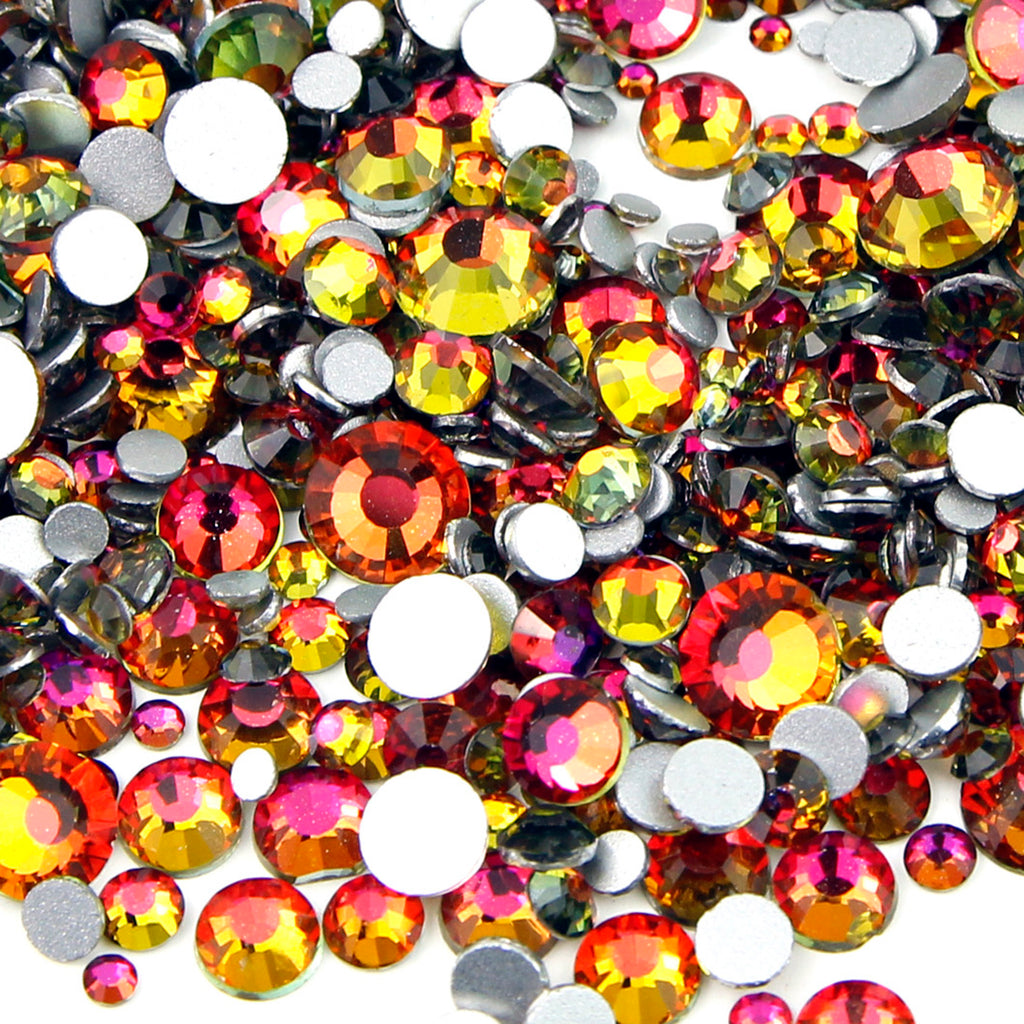 ?€�On Fire?€‘ Glass Rhinestone Face Gems 2mm-5mm