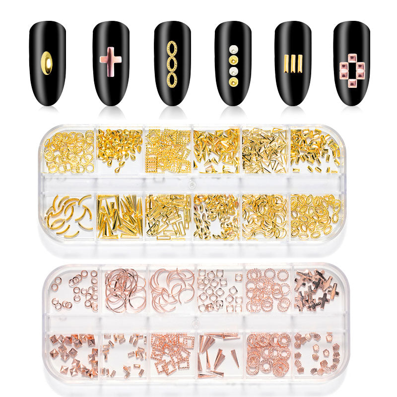 Box of mixed designs metal studs