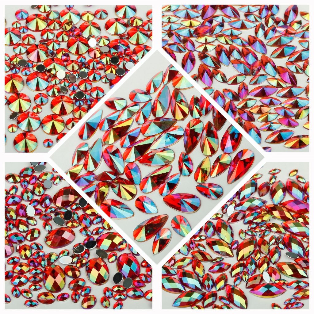 evol ruby red face gems choose shape and size festival bling