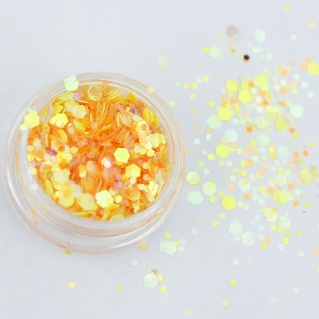 evol citrus burst bright orange chunky festival glitter mix