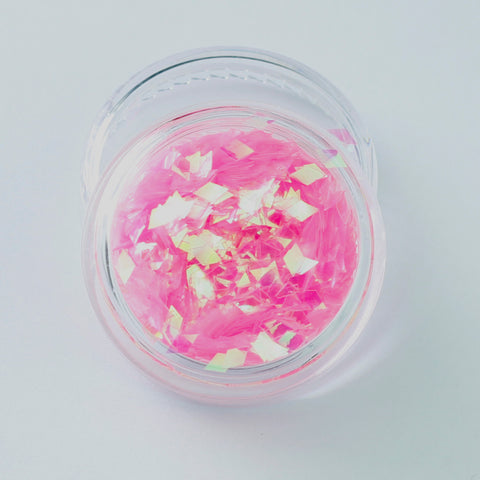 Iridescent Pink Diamond Shape Face Glitter Size 1mm - 3mm