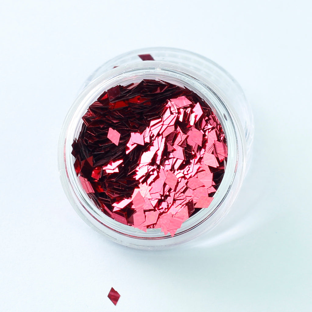 Metallic Cherry Diamond Shape Face Glitter Size 1mm - 3mm