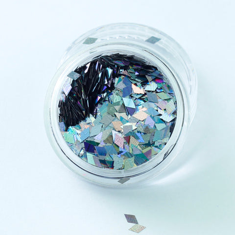 Holographic Smoke Diamond Shape Face Glitter Size 1mm - 3mm
