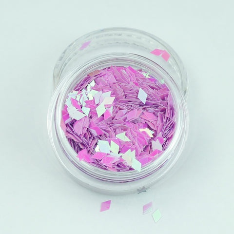 Opaque Iridescent Amethyst Diamond Shape Face Glitter Size 1mm - 3mm