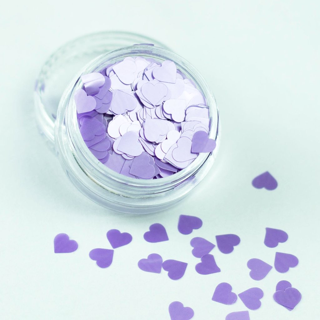 evol purple pearl heart glitter pot great for festivals