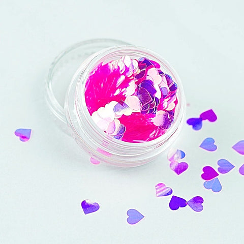 evol iridescent peony pink heart festival face glitter