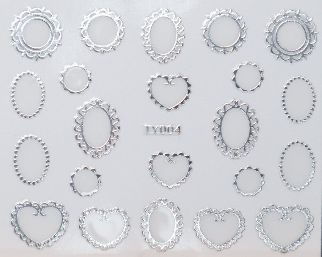 3D "Gem Frames" Metallic Stickers in Gold, Silver, Rose Gold