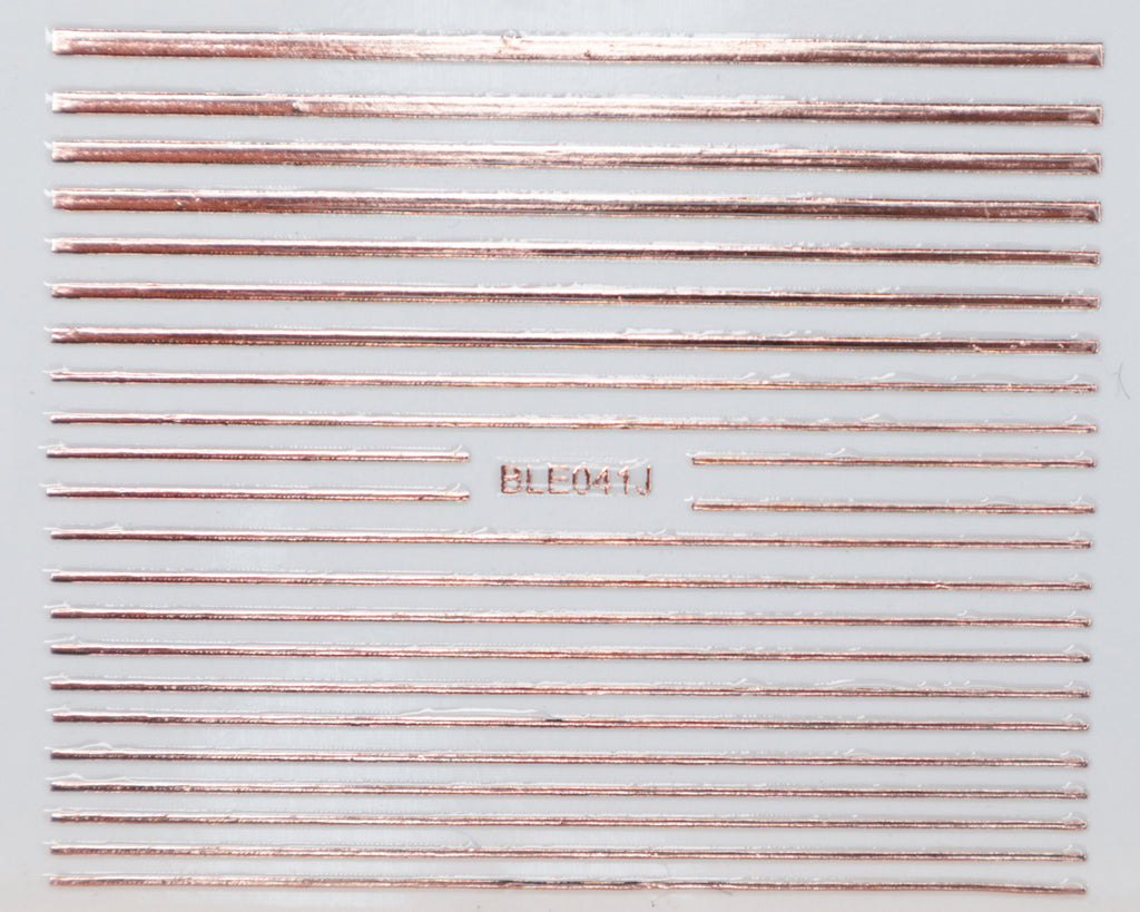 3D "Straight lines" Metallic Stickers in Gold, Silver, Rose Gold