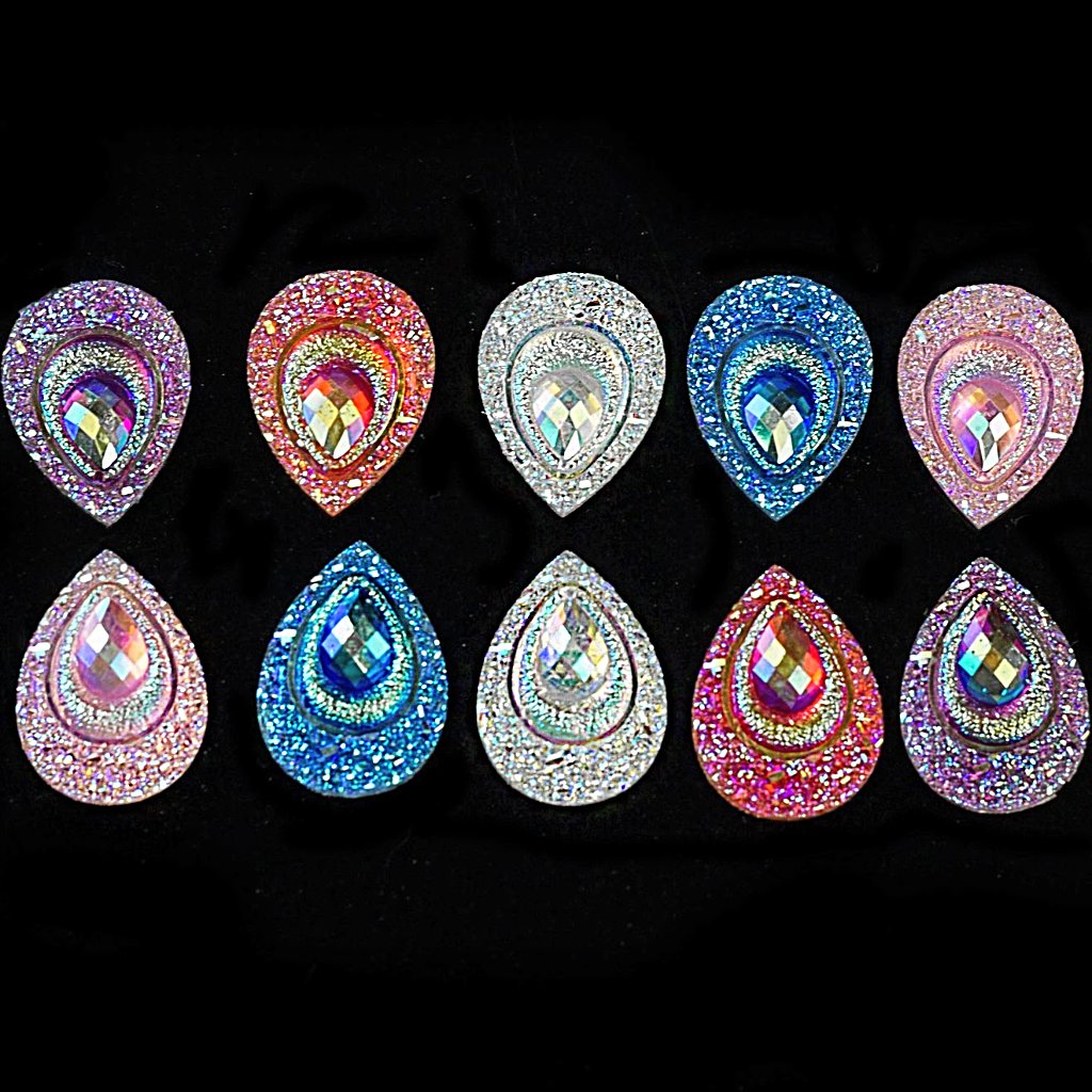 evol peacock face gems mixed colours boho chic