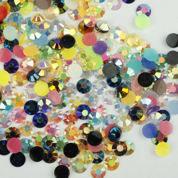 Glitz Flat Back AB Iridescent Rhinestone Face Gems in 2-6mm or mixed sizes  – Evol Cosmetics Ltd