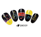 Holographic Gradient Rainbow Christmas  Nail Art Stickers, Choose from 12 designs