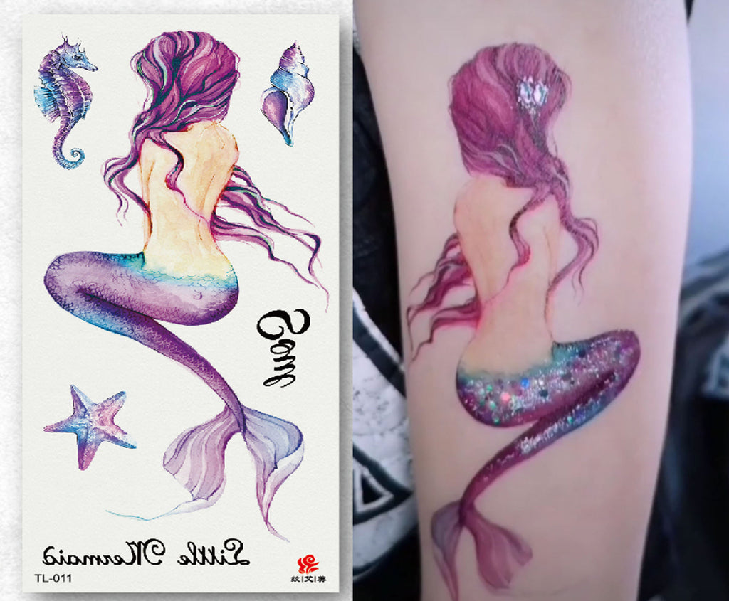 Mermaid Temporary Tattoos Body Art Waterproof Stickers