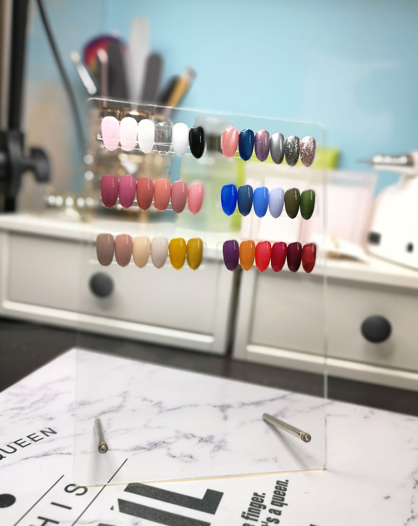 Clear Acrylic Nail Art Display Board, Acrylic Sticks, Double Sided Tape