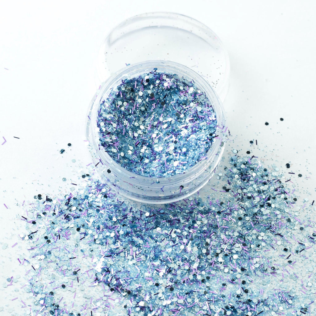 evol ethereal dreamy blue chunky festival glitter mix