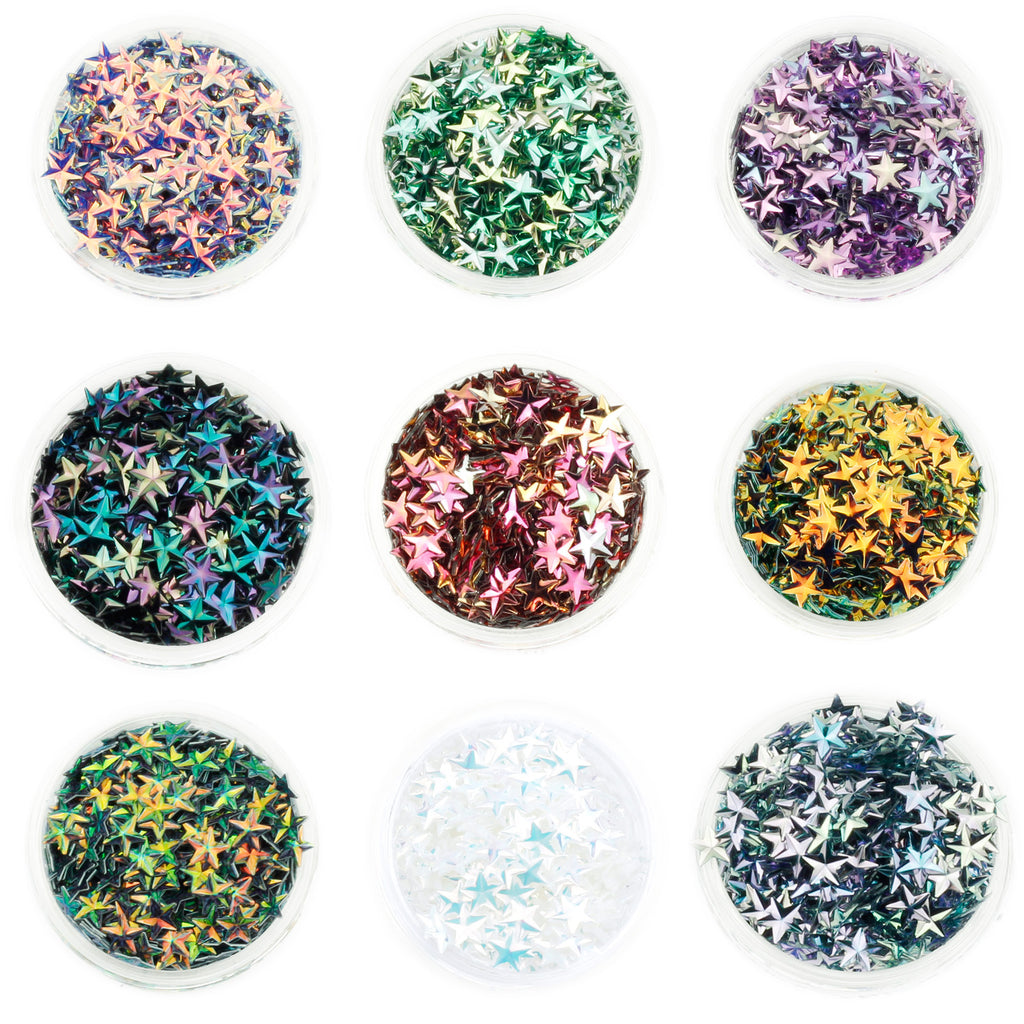 evol 3d glitter star pots colour selection great for festivals