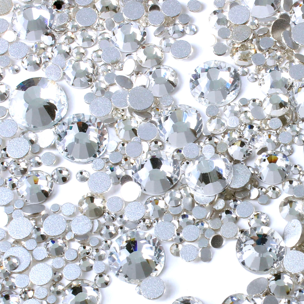 1000pcs Mixed Size ?€�Clear?€‘Glass Rhinestone Face Gems