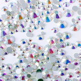 1000pcs Mixed Size ?€�Iridescent Clear?€‘ Glass Rhinestone Face Gems