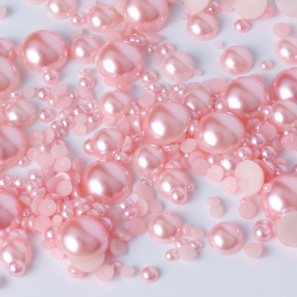 evol girly pink flat back pearl mix