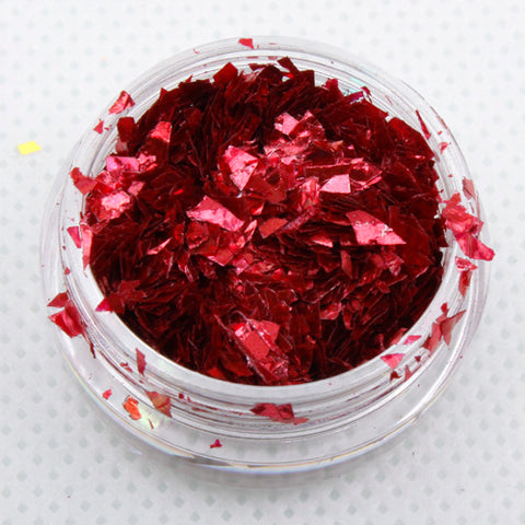 metallic red ice flakes festival face glitter evol