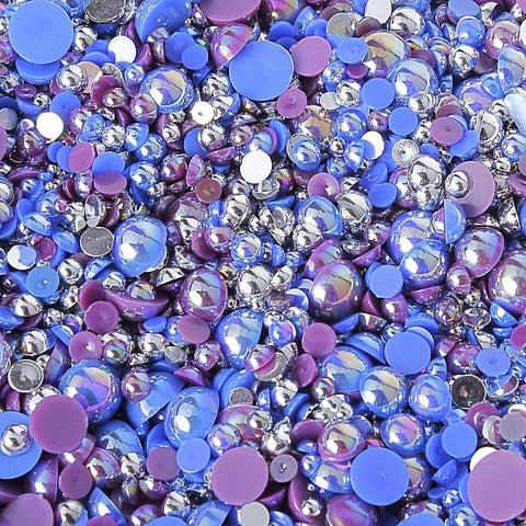 "Man's World" 15g Mixed Size Bag of Flat Back Pearl Face Gems