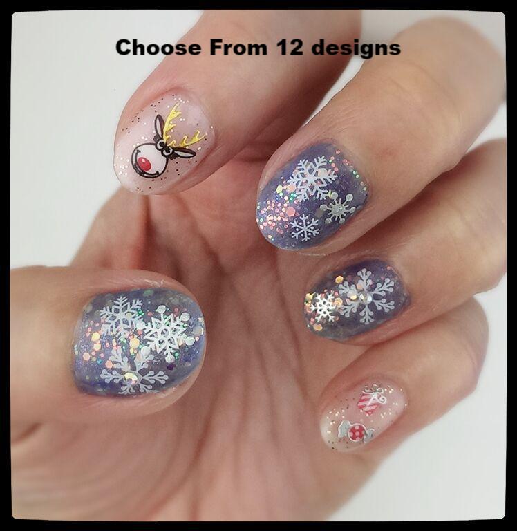 Christmas GOLD White Snowflake Tree Bauble Candy Gift  3D Nail Art Sticker