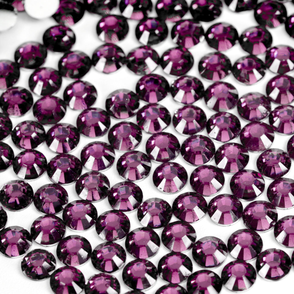#19 Grape - Bag of Flat Back Rhinestone Face Gems in Choice of 2,3,4,5 or 6mm