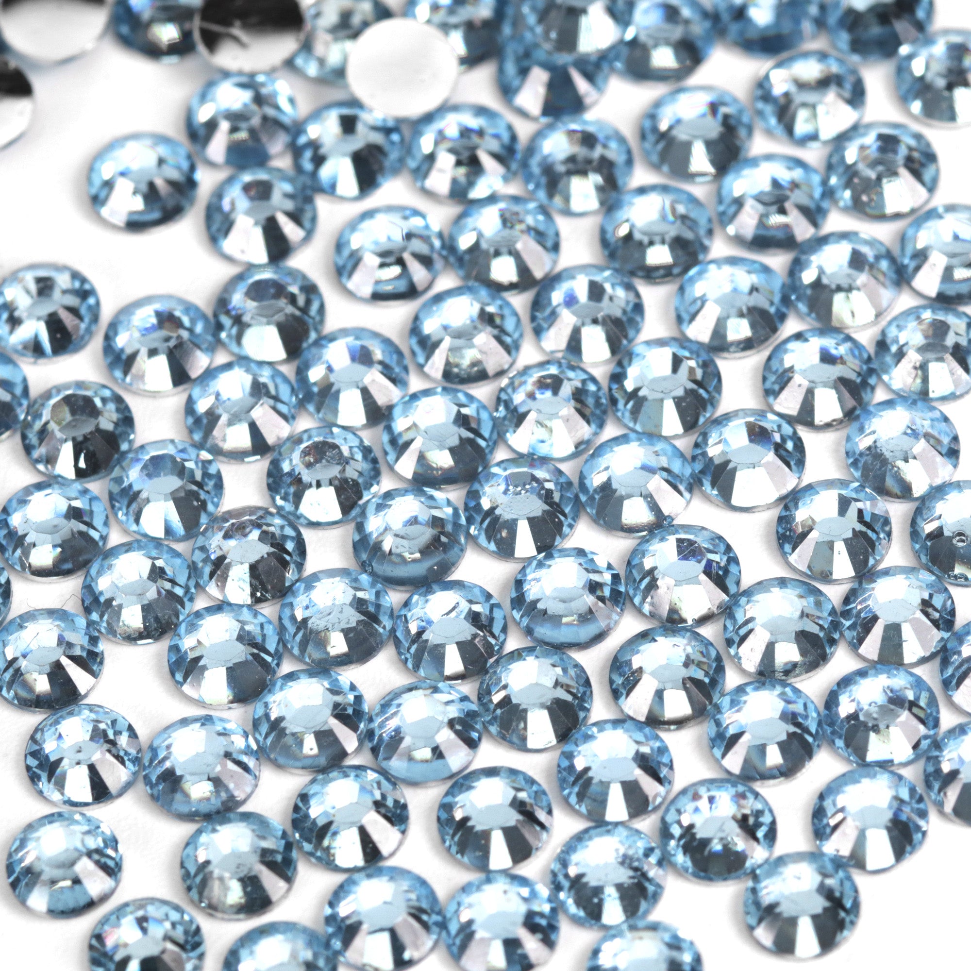 #24 Sky Blue - Bag of Flat Back Rhinestone Face Gems in Choice of 2,3,4,5 or 6mm