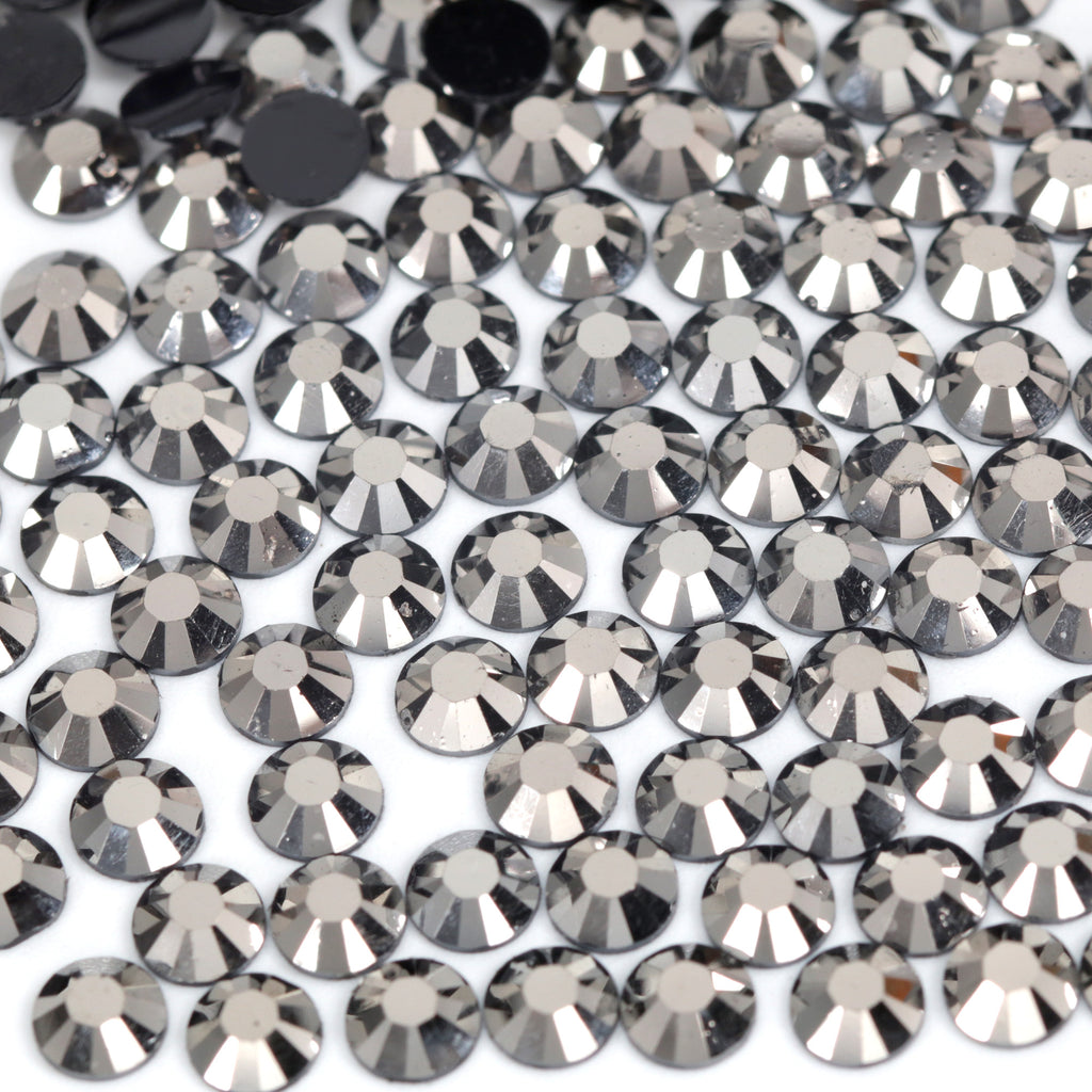 #35 Metallic Gun Metal - Bag of Flat Back Rhinestone Face Gems in Choice of 2,3,4,5 or 6mm