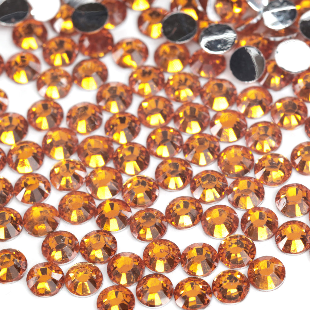 #37 Orange - Bag of Flat Back Rhinestone Face Gems in Choice of 2,3,4,5 or 6mm
