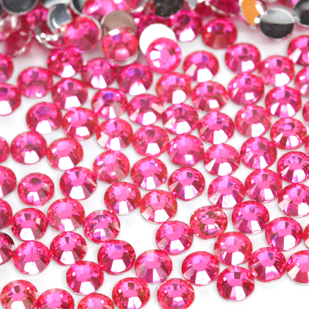 #38 Fuchsia- Bag of Flat Back Rhinestone Face Gems in Choice of 2,3,4,5 or 6mm
