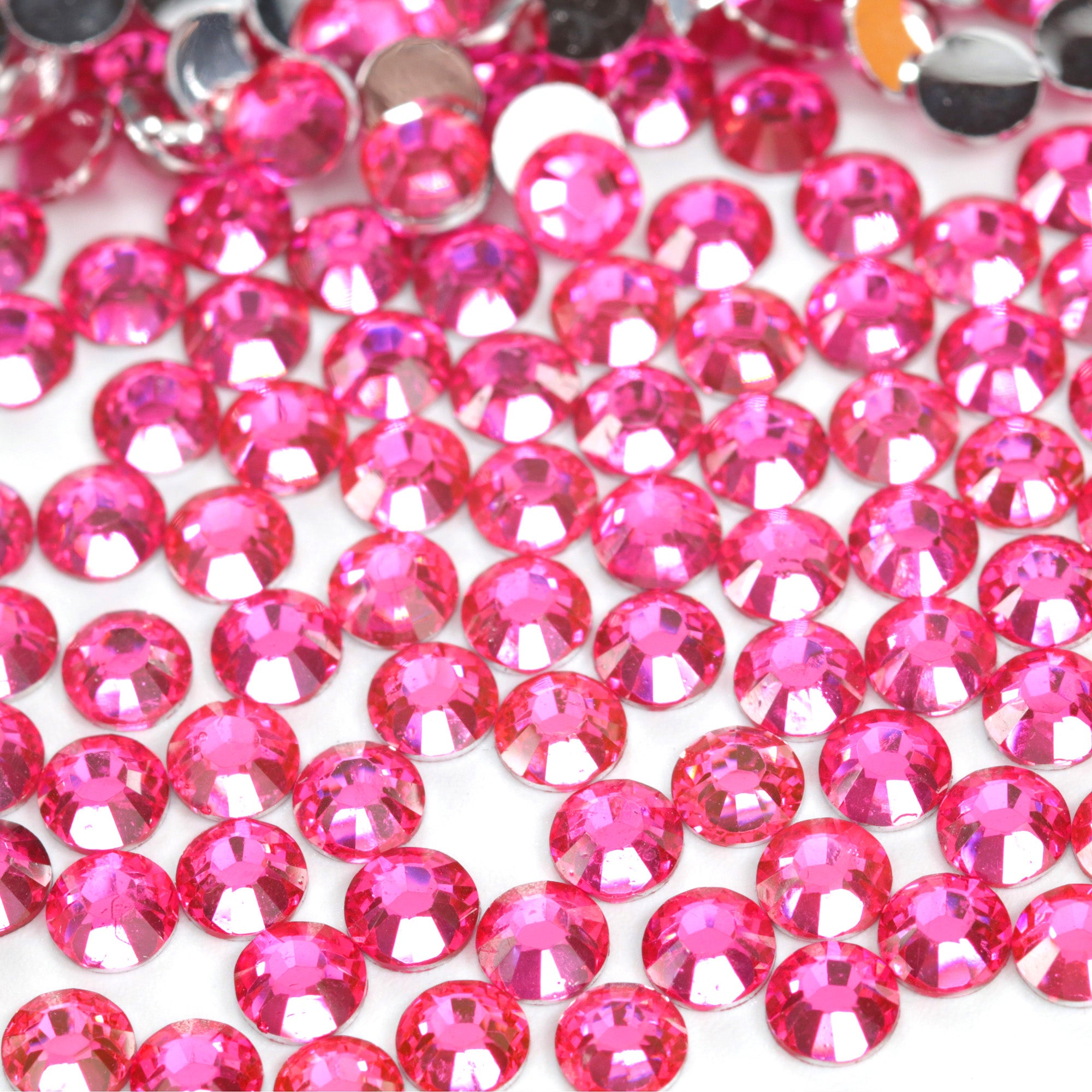 #38 Fuchsia- Bag of Flat Back Rhinestone Face Gems in Choice of 2,3,4,5 or 6mm