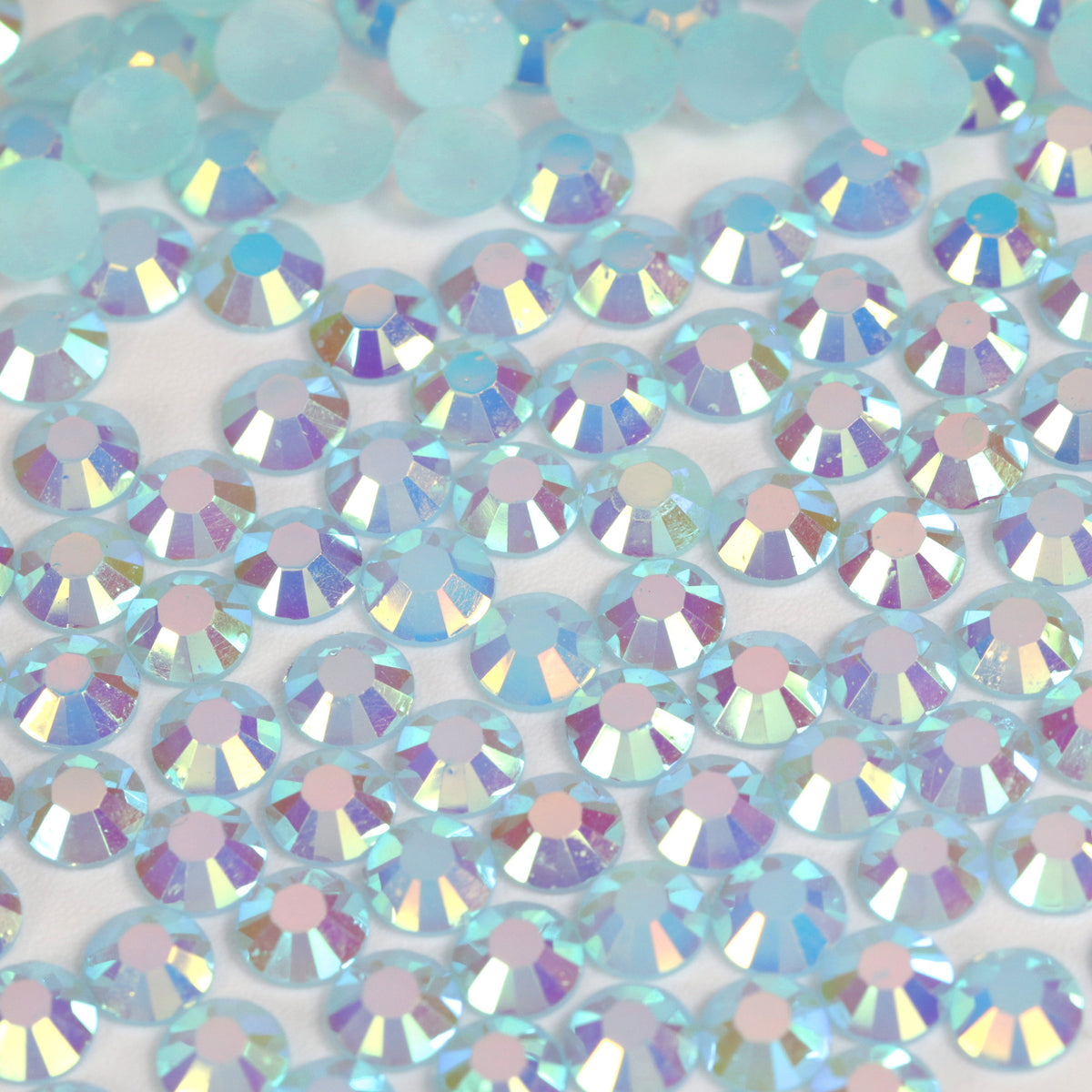 A1 Light Blue Flat Back AB Iridescent Rhinestone Face Gems in 2-6mm