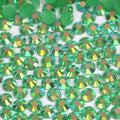 A12 Dark Green Flat Back AB Iridescent Rhinestone Face Gems in 2-6mm