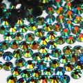 A15 Black Gold Green Flat Back AB Iridescent Rhinestone Face Gems in 2-6mm