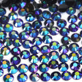 A17 Black Blue Purple Flat Back AB Iridescent Rhinestone Face Gems in 2-6mm