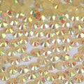 A19 Champagne Flat Back AB Iridescent Rhinestone Face Gems in 2-6mm