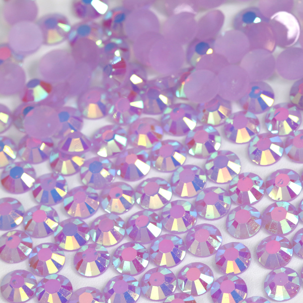 A3 Lilac Flat Back AB Iridescent Rhinestone Face Gems in 2-6mm