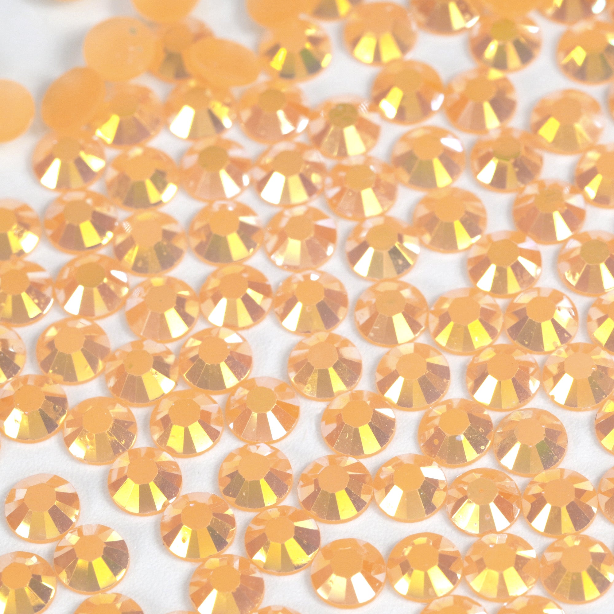 A5 Orange Flat Back AB Iridescent Rhinestone Face Gems in 2-6mm