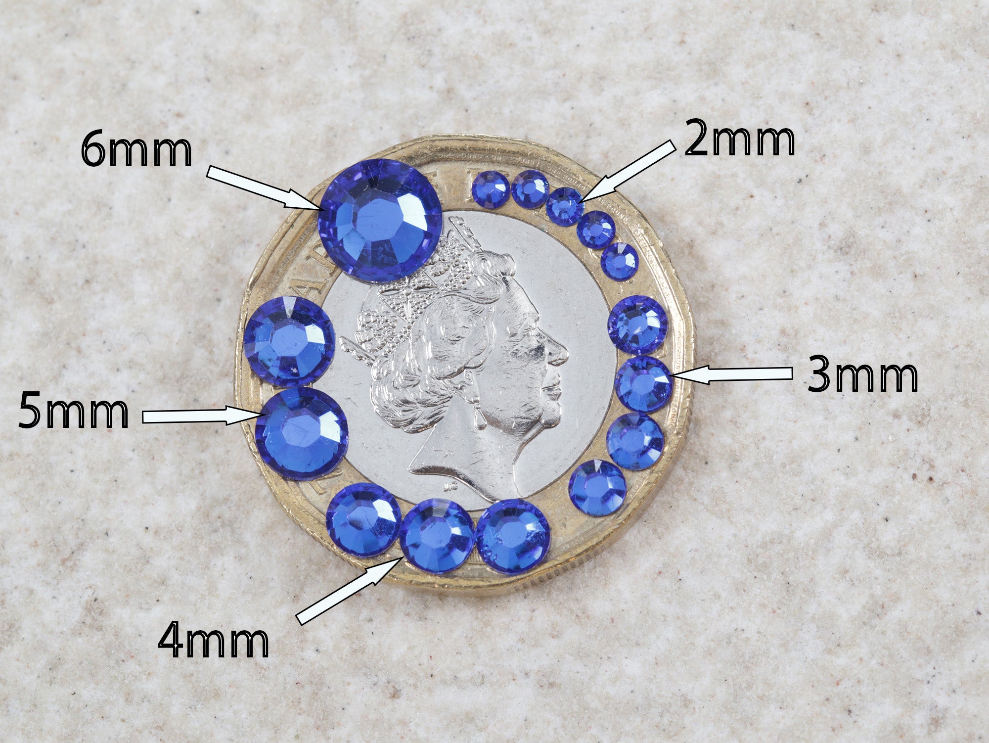 A13 AB Clear Glitz Flat Back AB Iridescent Rhinestone Face Gems in 2-6mm or mixed sizes