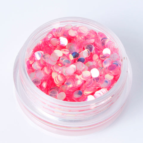 Iridescent Pink 2mm Disc Shape Cosmetic Glitter