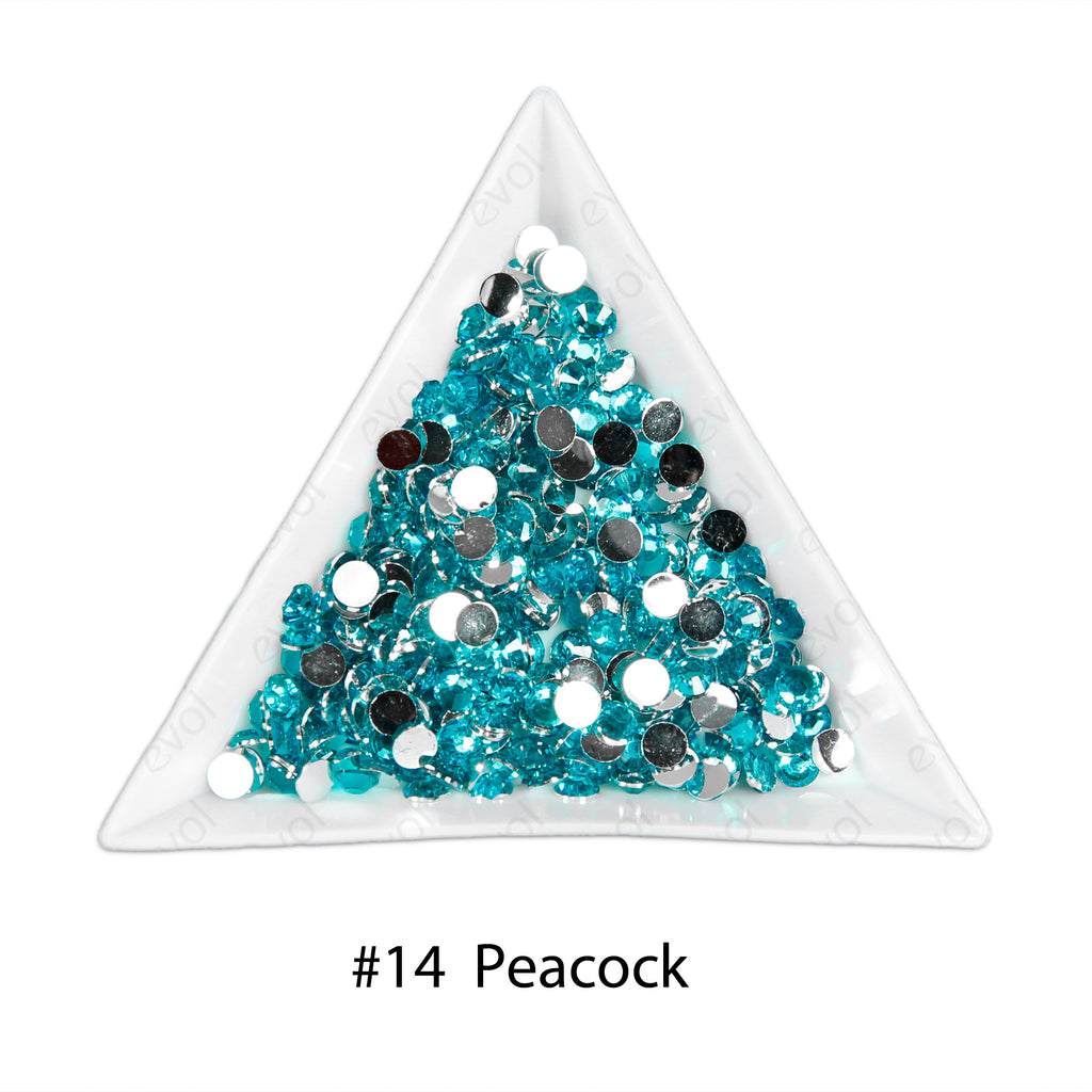 #14 Peacock - Bag of Flat Back Rhinestone Face Gems in Choice of 2,3,4,5 or 6mm