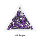 #18 Purple - Bag of Flat Back Rhinestone Face Gems in Choice of 2,3,4,5 or 6mm