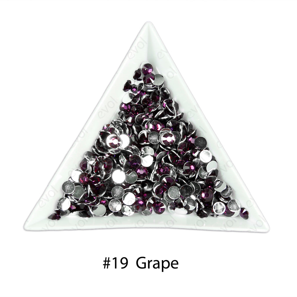 #19 Grape - Bag of Flat Back Rhinestone Face Gems in Choice of 2,3,4,5 or 6mm