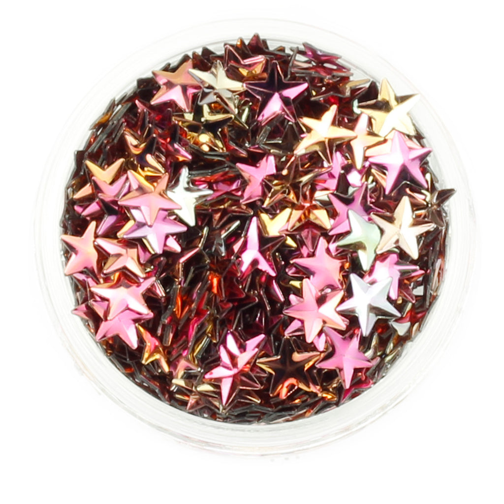 Choice of 12 Colours Duo Chrome 3D Glitter Stars