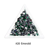 #20 Emerald - Bag of Flat Back Rhinestone Face Gems in Choice of 2,3,4,5 or 6mm