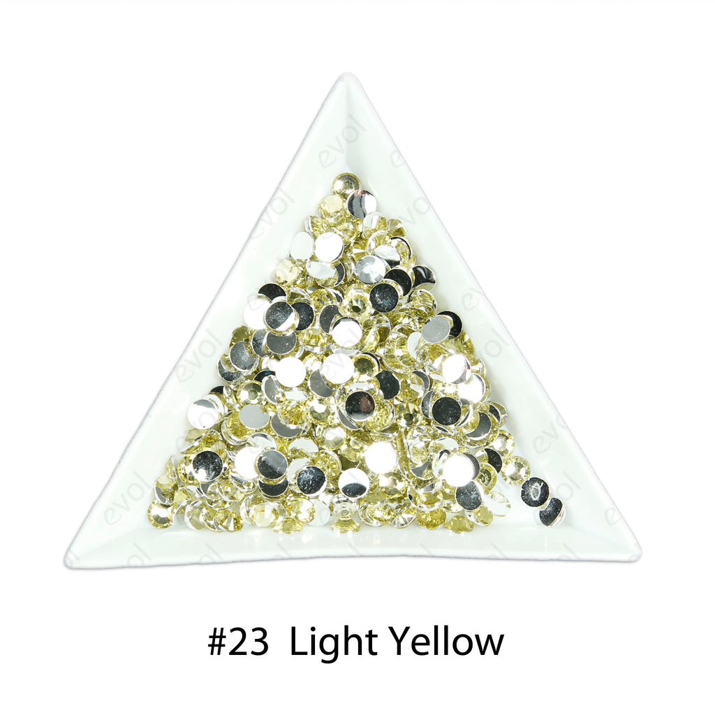 #23 Light Yellow - Bag of Flat Back Rhinestone Face Gems in Choice of 2,3,4,5 or 6mm