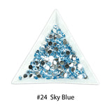 #24 Sky Blue - Bag of Flat Back Rhinestone Face Gems in Choice of 2,3,4,5 or 6mm