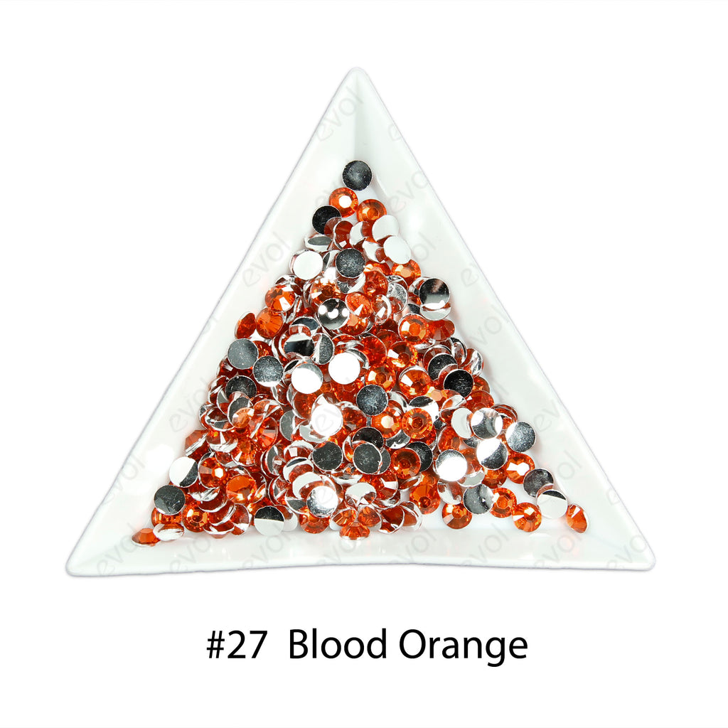 #27 Blood Orange - Bag of Flat Back Rhinestone Face Gems in Choice of 2,3,4,5 or 6mm