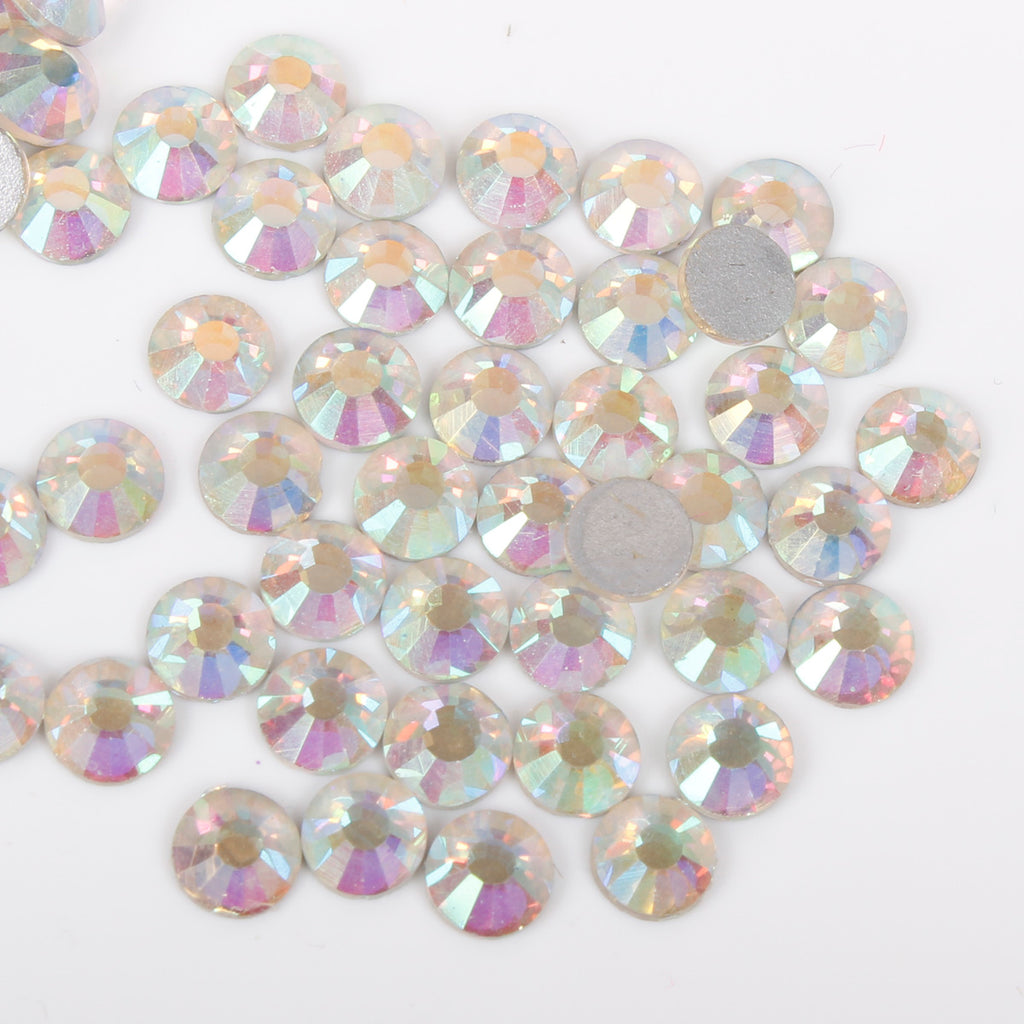 evol iridescent clear glass rhinestone face gems
