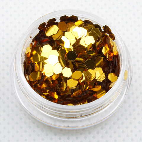 metallic gold hexagon chunky festival face glitter